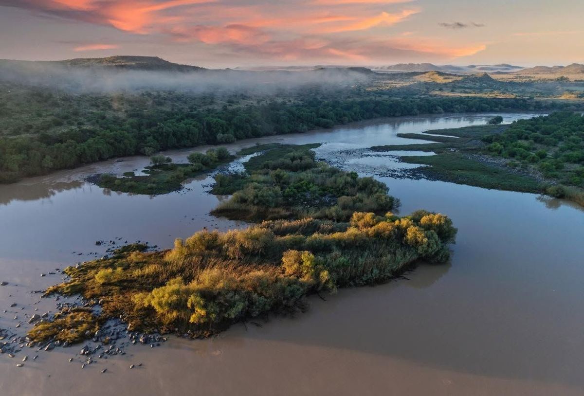 River islands at dawn